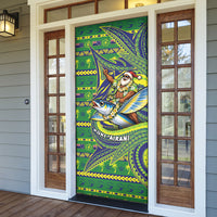 Cook Islands Christmas Door Cover Santa Riding Flying Fish