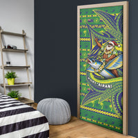 Cook Islands Christmas Door Cover Santa Riding Flying Fish