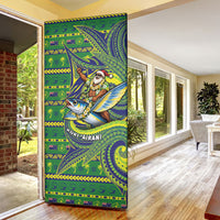Cook Islands Christmas Door Cover Santa Riding Flying Fish