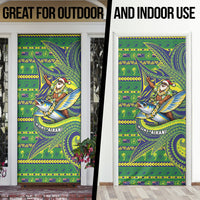 Cook Islands Christmas Door Cover Santa Riding Flying Fish