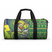 Cook Islands Christmas Duffle Bag Santa Riding Flying Fish