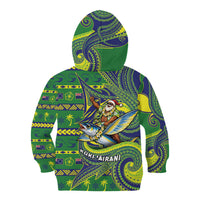 Cook Islands Christmas Kid Hoodie Santa Riding Flying Fish