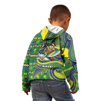 Cook Islands Christmas Kid Hoodie Santa Riding Flying Fish