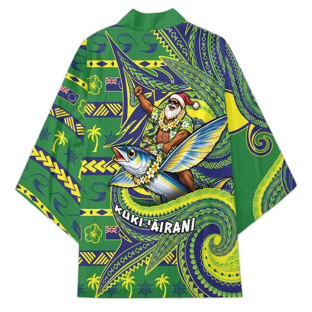 Cook Islands Christmas Kimono Santa Riding Flying Fish