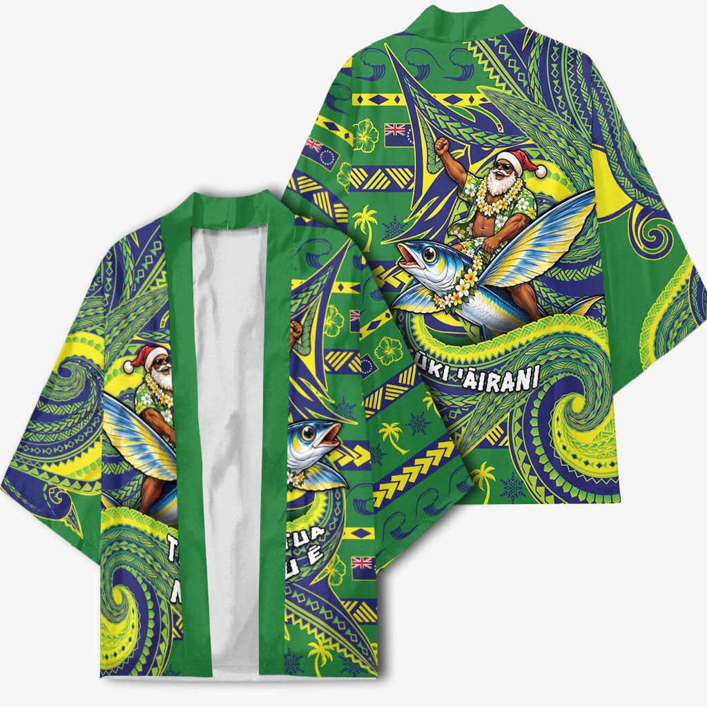 Cook Islands Christmas Kimono Santa Riding Flying Fish