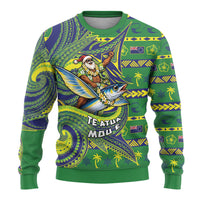 Cook Islands Christmas Ugly Christmas Sweater Santa Riding Flying Fish DT05 - Polynesian Pride