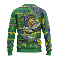 Cook Islands Christmas Ugly Christmas Sweater Santa Riding Flying Fish DT05 - Polynesian Pride