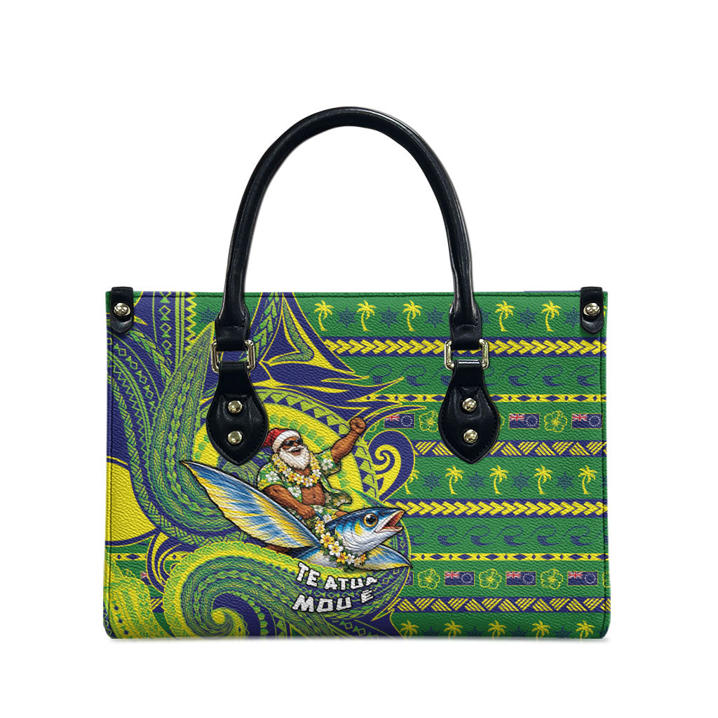 Cook Islands Christmas Leather Bag Santa Riding Flying Fish DT05 - Polynesian Pride