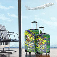 Cook Islands Christmas Luggage Cover Santa Riding Flying Fish