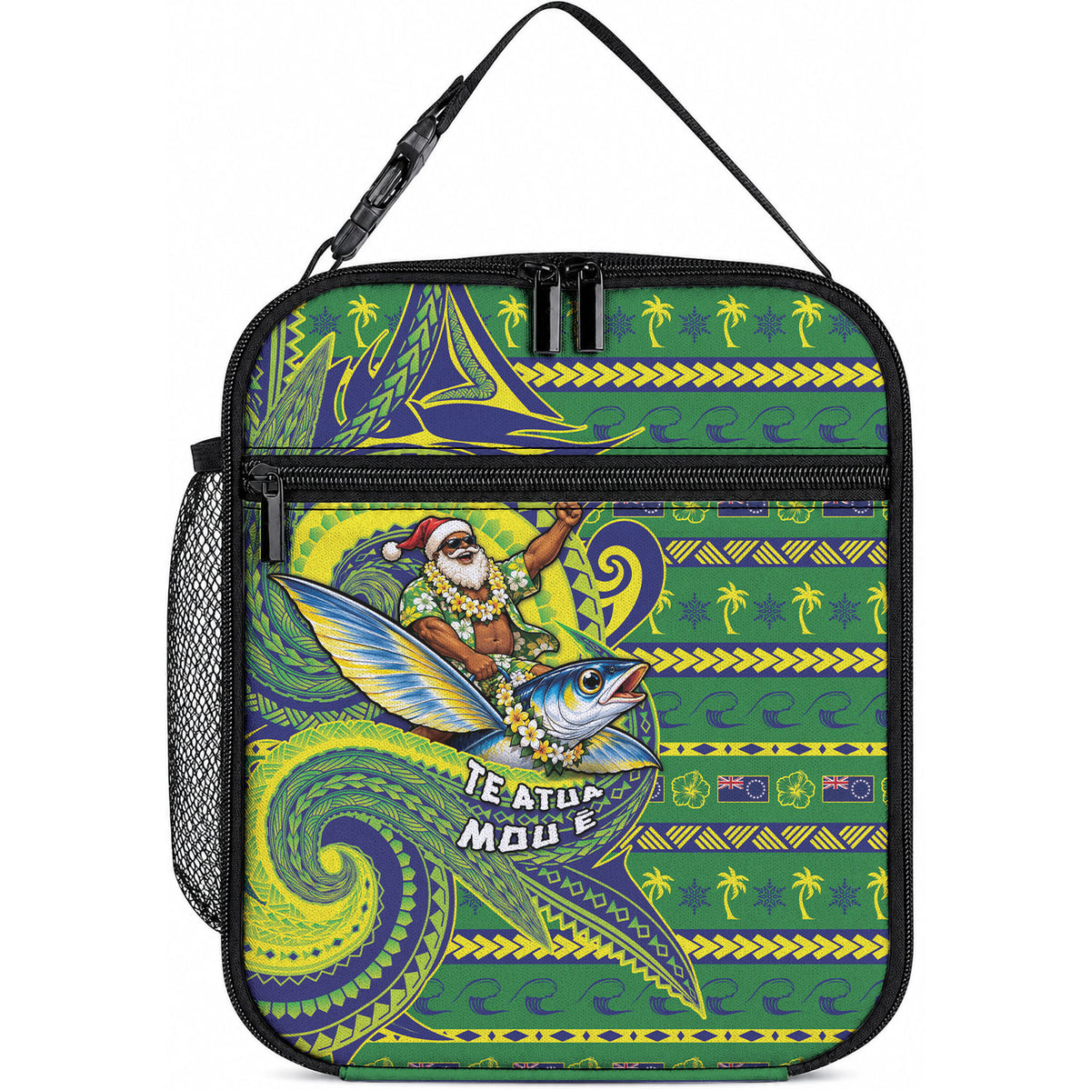 Cook Islands Christmas Lunch Bag Santa Riding Flying Fish