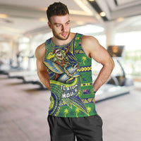 Cook Islands Christmas Men Tank Top Santa Riding Flying Fish