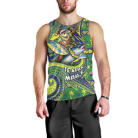 Cook Islands Christmas Men Tank Top Santa Riding Flying Fish