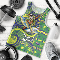 Cook Islands Christmas Men Tank Top Santa Riding Flying Fish