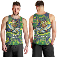 Cook Islands Christmas Men Tank Top Santa Riding Flying Fish
