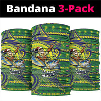 Cook Islands Christmas Neck Gaiter Santa Riding Flying Fish