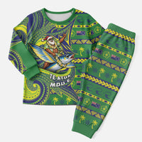 Cook Islands Christmas Pajama Set Santa Riding Flying Fish
