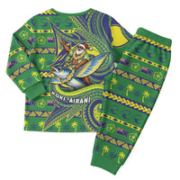 Cook Islands Christmas Pajama Set Santa Riding Flying Fish