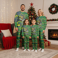 Cook Islands Christmas Pajama Set Santa Riding Flying Fish