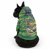 Cook Islands Christmas Pet Hoodie Santa Riding Flying Fish