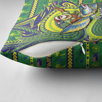 Cook Islands Christmas Pillow Cover Santa Riding Flying Fish