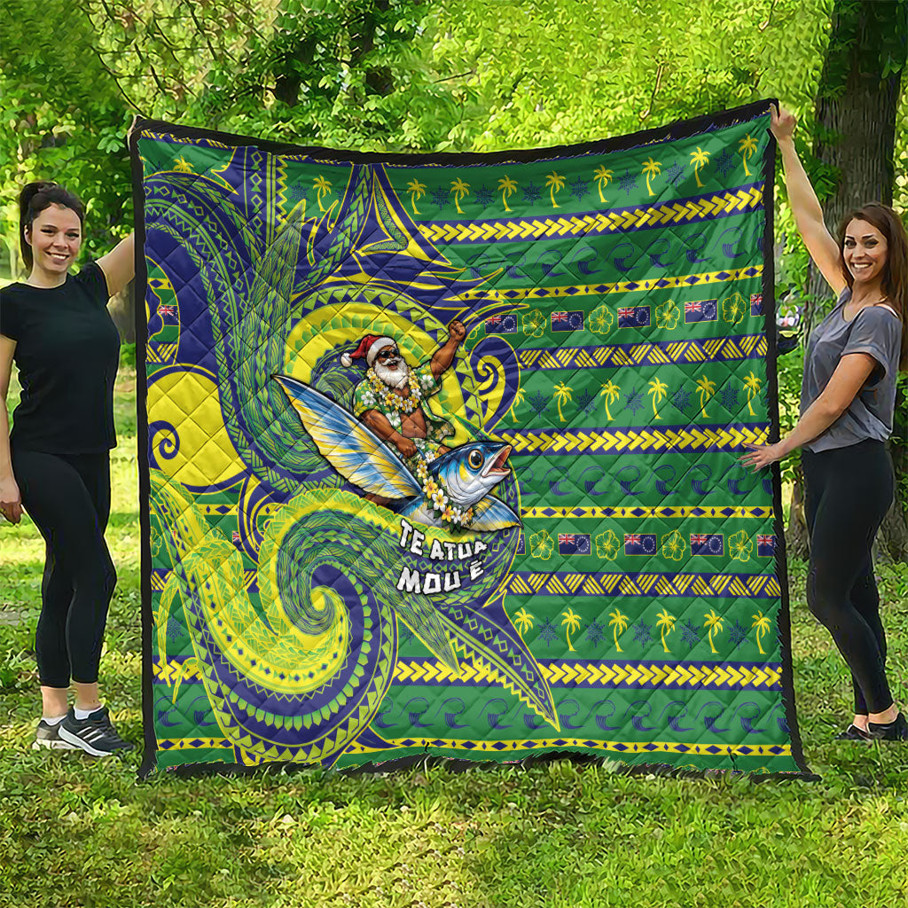 Cook Islands Christmas Quilt Santa Riding Flying Fish DT05 - Polynesian Pride