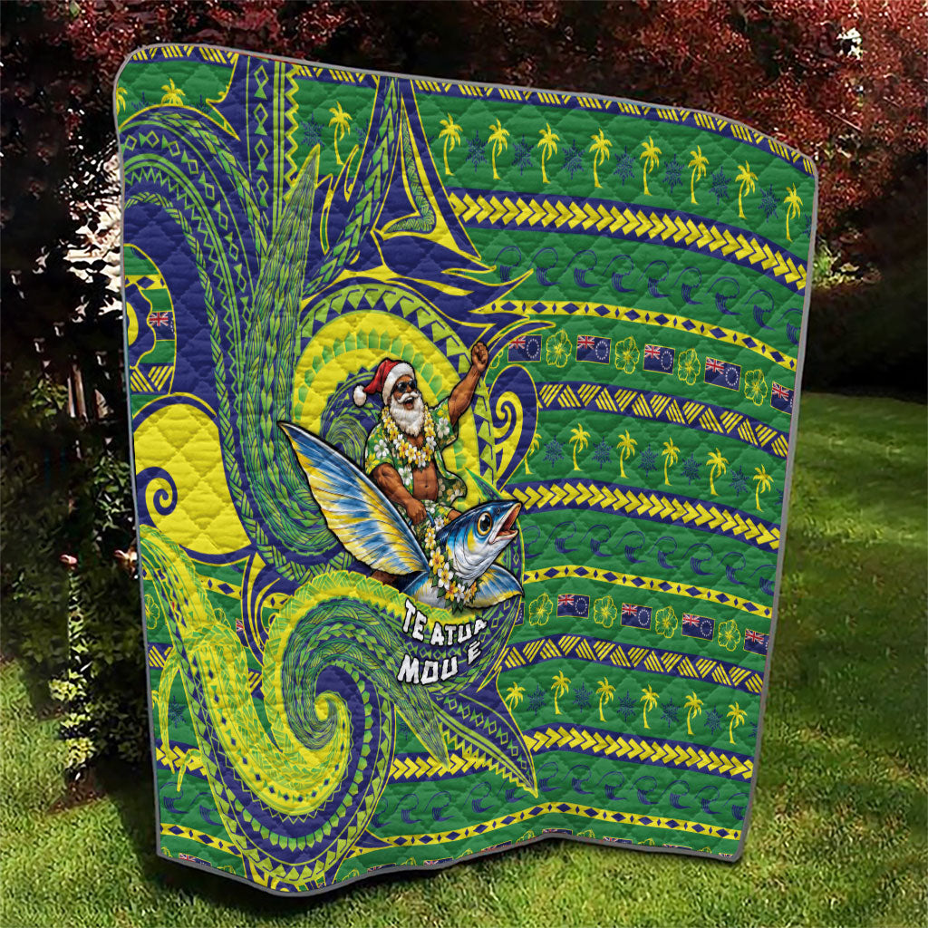 Cook Islands Christmas Quilt Santa Riding Flying Fish DT05 - Polynesian Pride
