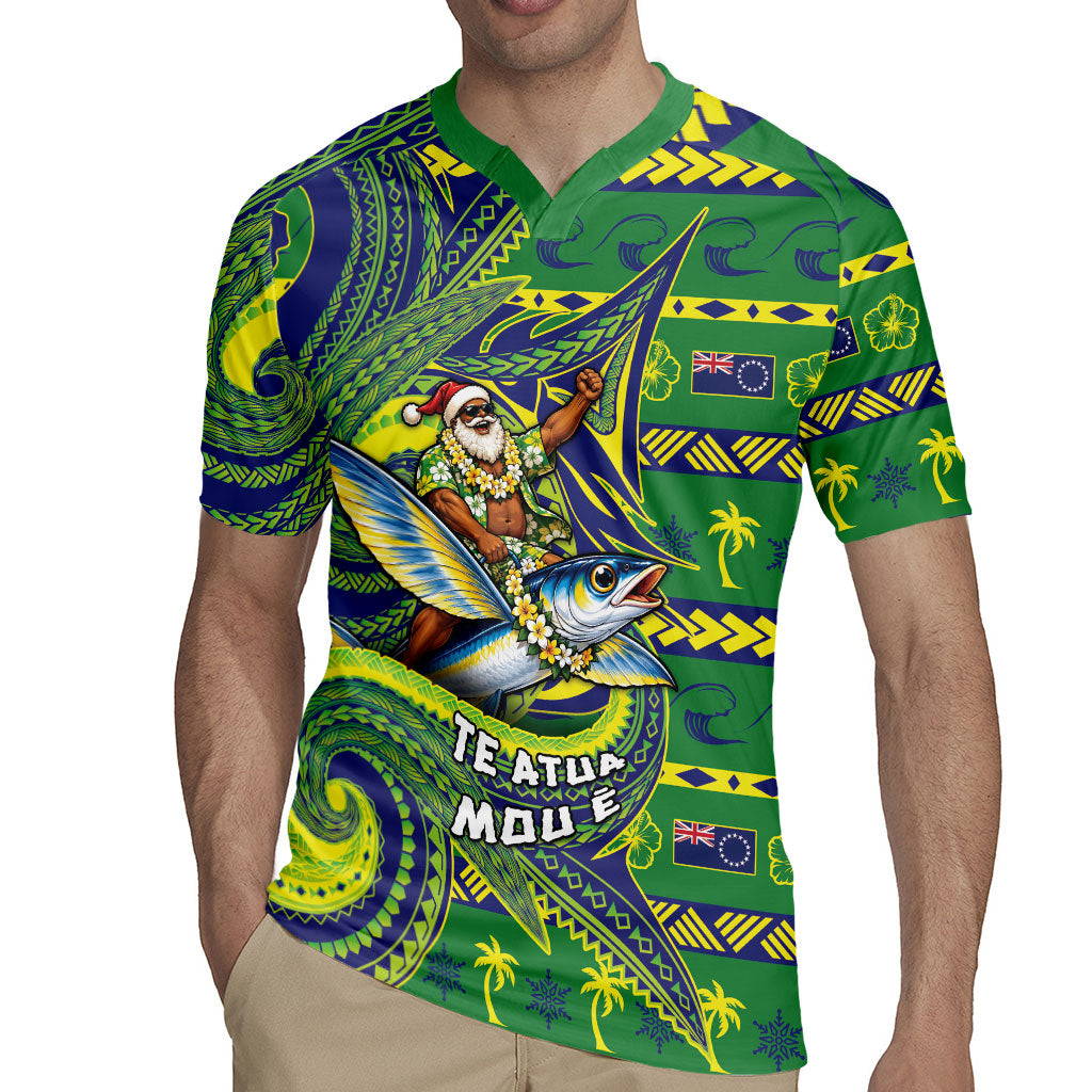 Cook Islands Christmas Rugby Jersey Santa Riding Flying Fish