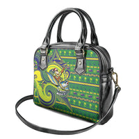Cook Islands Christmas Shoulder Handbag Santa Riding Flying Fish