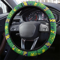 Cook Islands Christmas Steering Wheel Cover Santa Riding Flying Fish DT05 - Polynesian Pride