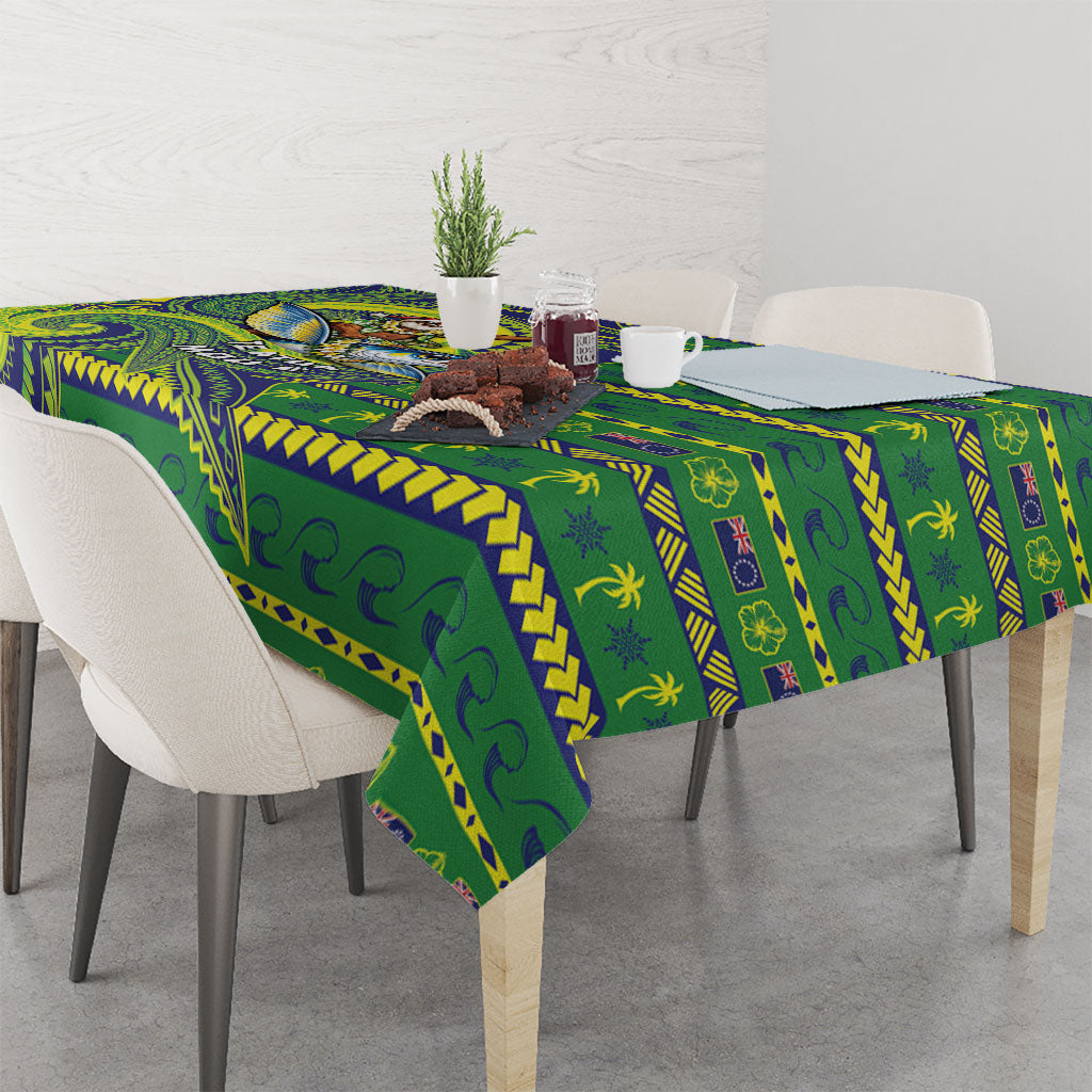 Cook Islands Christmas Tablecloth Santa Riding Flying Fish DT05 - Polynesian Pride