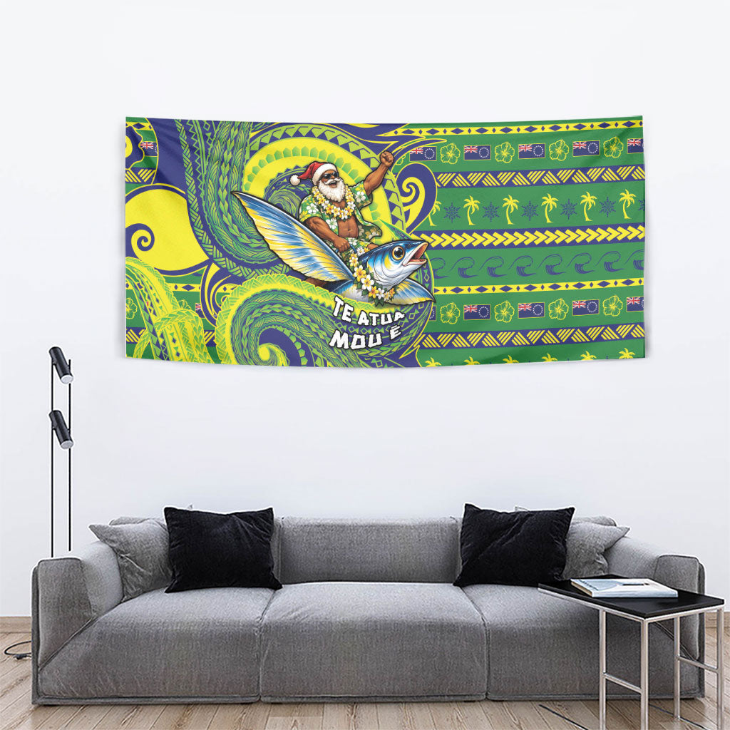 Cook Islands Christmas Tapestry Santa Riding Flying Fish DT05 - Polynesian Pride