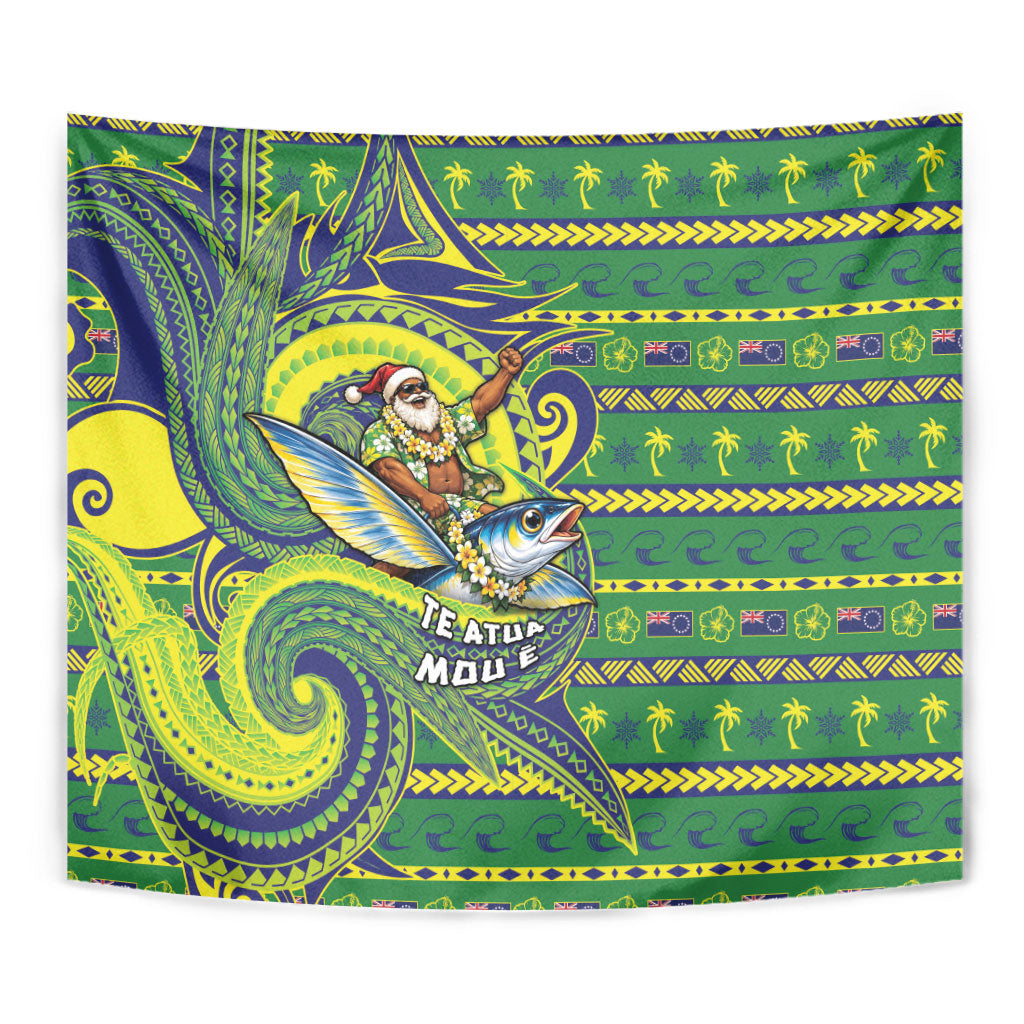 Cook Islands Christmas Tapestry Santa Riding Flying Fish DT05 - Polynesian Pride