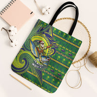 Cook Islands Christmas Tote Bag Santa Riding Flying Fish