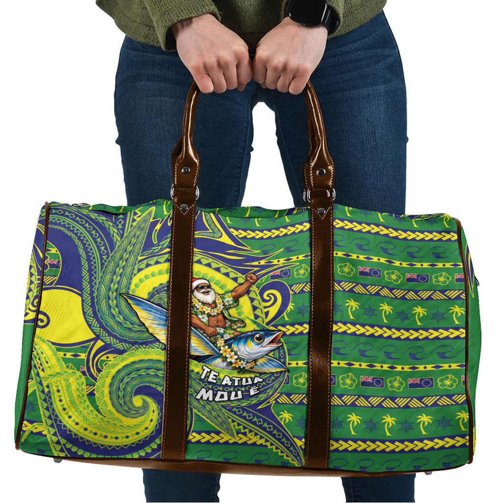 Cook Islands Christmas Travel Bag Santa Riding Flying Fish