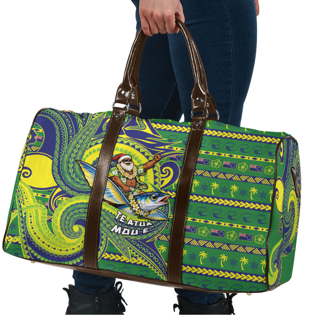 Cook Islands Christmas Travel Bag Santa Riding Flying Fish