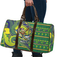 Cook Islands Christmas Travel Bag Santa Riding Flying Fish