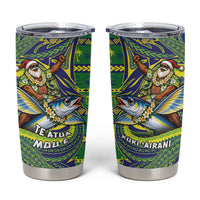 Cook Islands Christmas Tumbler Cup Santa Riding Flying Fish