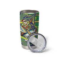 Cook Islands Christmas Tumbler Cup Santa Riding Flying Fish