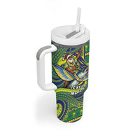 Cook Islands Christmas Tumbler With Handle Santa Riding Flying Fish DT05 - Polynesian Pride