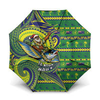 Cook Islands Christmas Umbrella Santa Riding Flying Fish