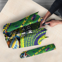 Cook Islands Christmas Umbrella Santa Riding Flying Fish