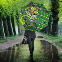 Cook Islands Christmas Umbrella Santa Riding Flying Fish