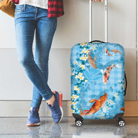 Blue Palaka Hawaiian And Japanese Luggage Cover Sakura Lei With Koi Fish DT05 - Polynesian Pride