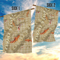 Beige Palaka Hawaiian And Japanese Garden Flag Sakura Lei With Koi Fish DT05 - Polynesian Pride
