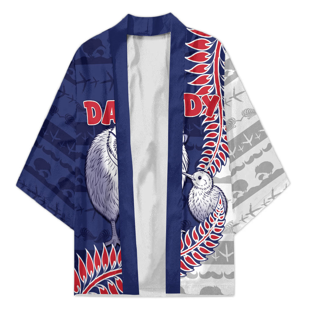 Personalised New Zealand Father's Day Kimono Daddy Kiwi Bird Silver Ferns