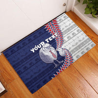 Personalised New Zealand Father's Day Rubber Doormat Daddy Kiwi Bird Silver Ferns DT05 - Polynesian Pride