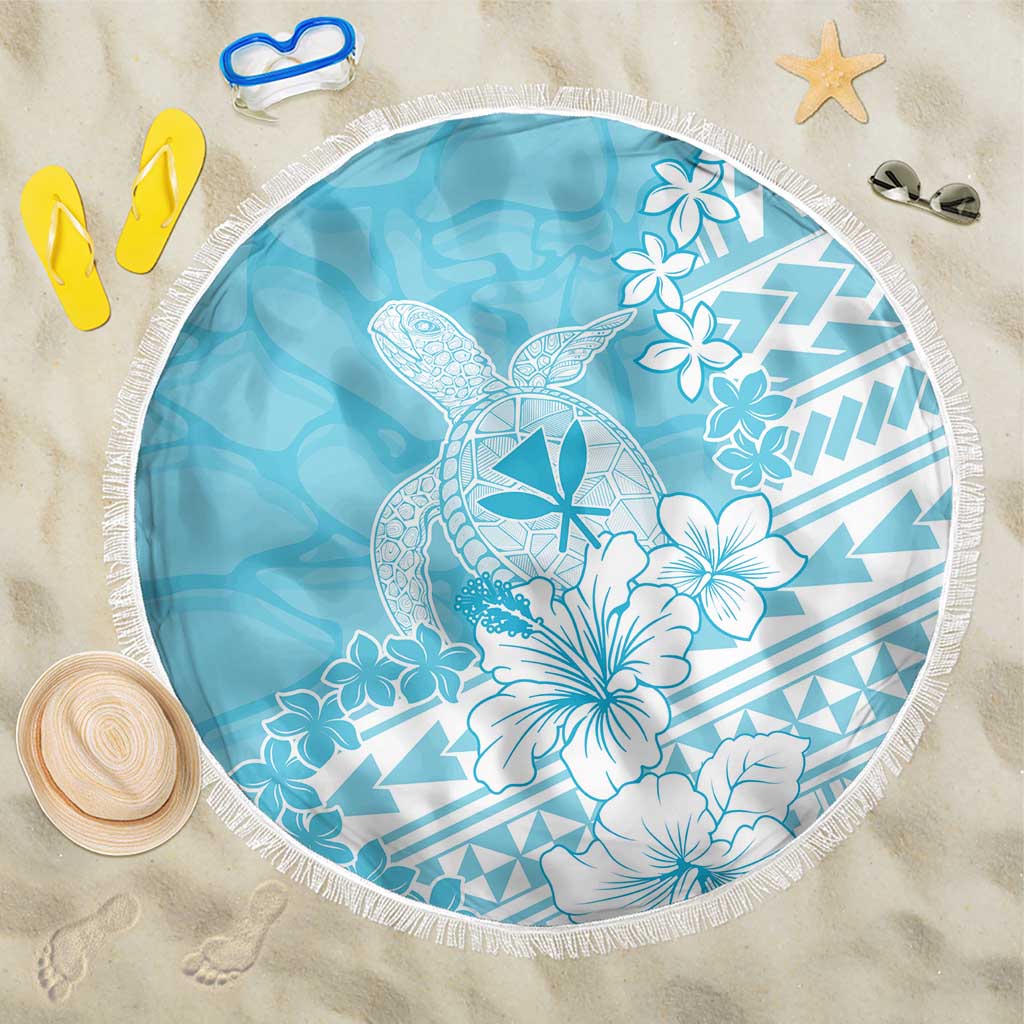 Hawaii Kanaka Maoli Beach Blanket Polynesian Turtle Tattoo DT05 One Size 150cm Blue - Polynesian Pride