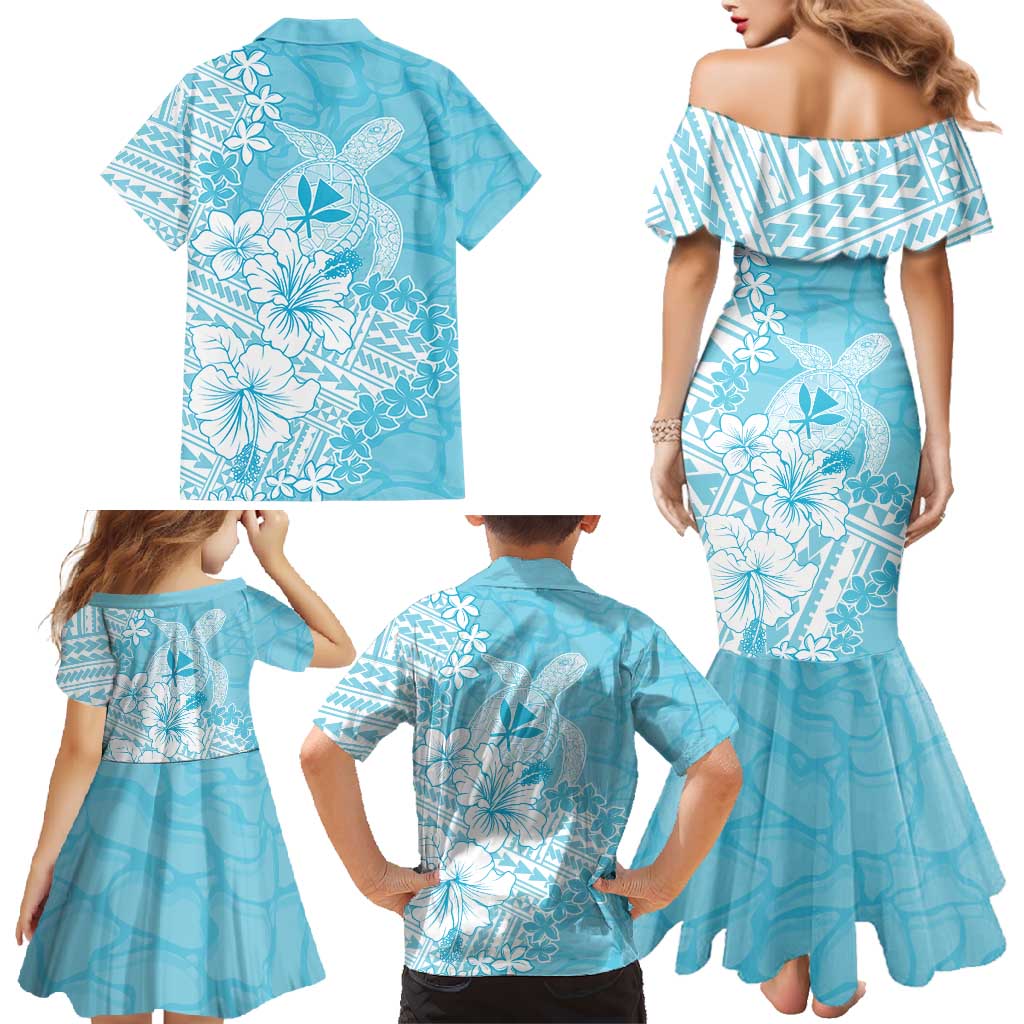 Hawaii Kanaka Maoli Family Matching Mermaid Dress and Hawaiian Shirt Polynesian Turtle Tattoo DT05 - Polynesian Pride