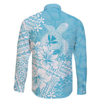 Hawaii Kanaka Maoli Family Matching Off The Shoulder Long Sleeve Dress and Hawaiian Shirt Polynesian Turtle Tattoo DT05 - Polynesian Pride