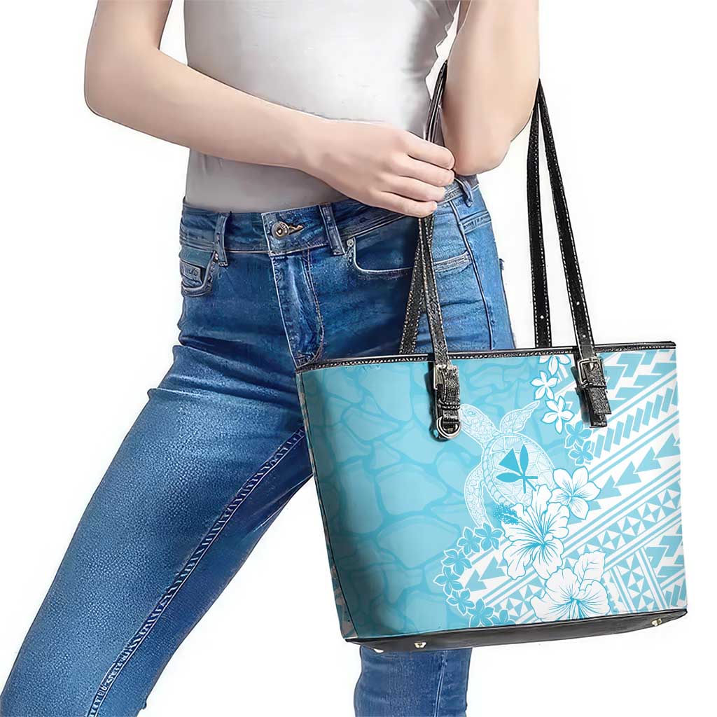 Hawaii Kanaka Maoli Leather Tote Bag Polynesian Turtle Tattoo